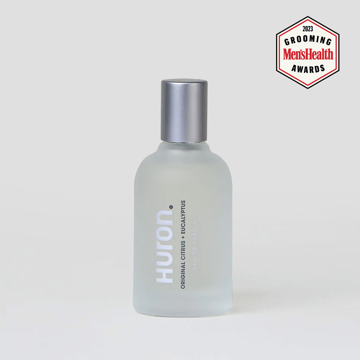 HURON. ORIGINAL CITRUS + EUCALYPTUS EAU DE PARFUM; 2023 GROOMING Men's Health AWARDS Badge #scent_citrus + eucalyptus