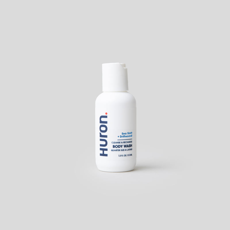 HURON bottle — Sea Salt + Driftwood; CLEANSE & RECHARGE; BODY WASH; #scent_sea salt + driftwood