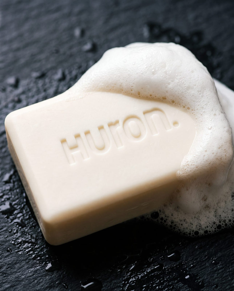 A Huron bar with thick lather along one edge