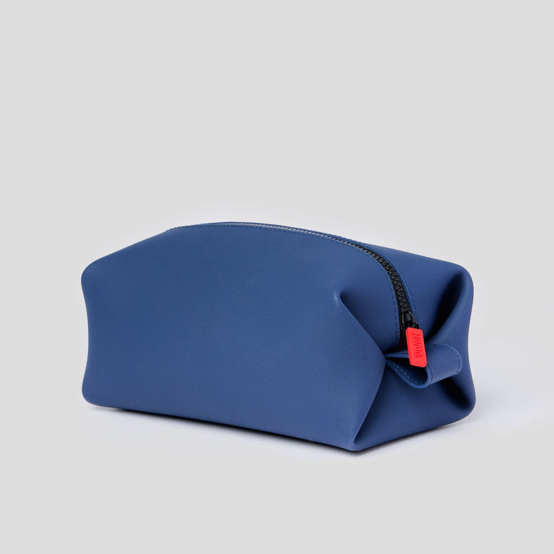 Blue Dopp Kit with a red zipper